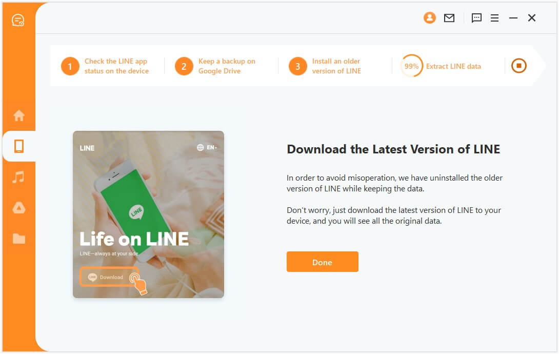 install latest version of LINE on your device