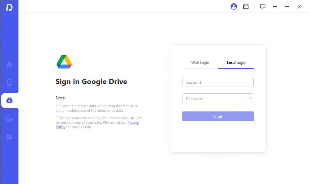 log in Google Drive