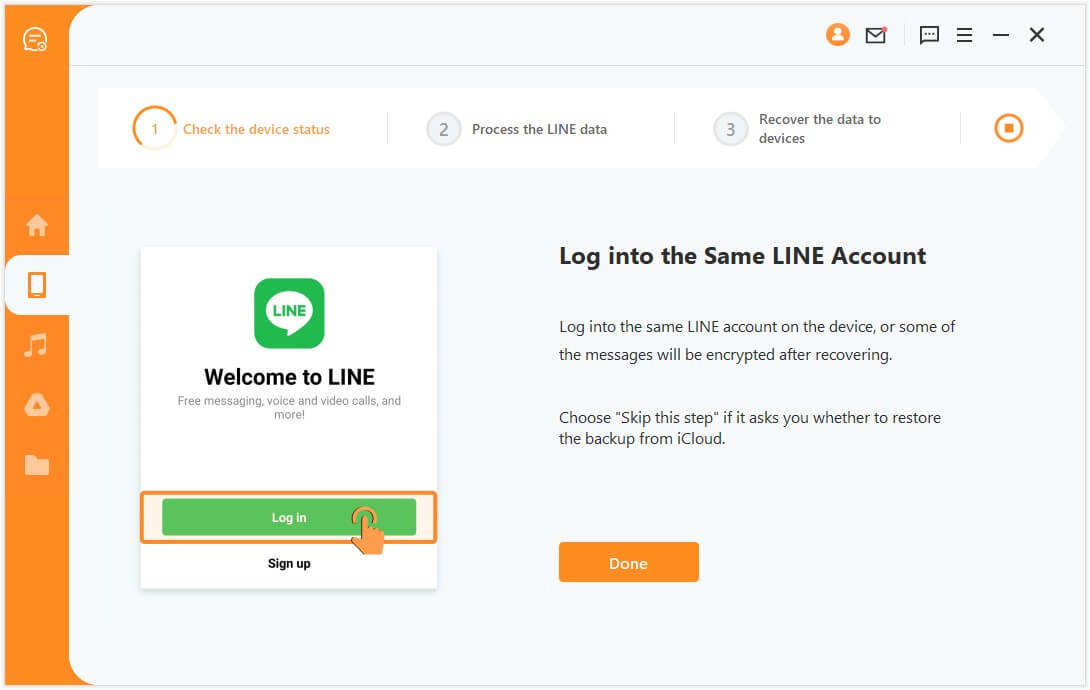 login to the same account LineRescue