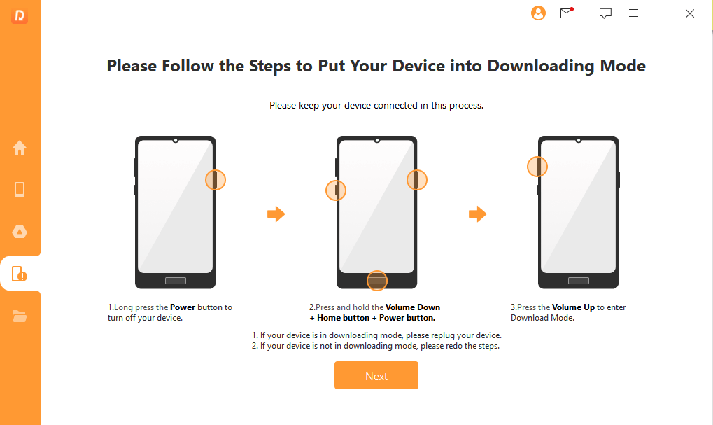 put device into downloading mode