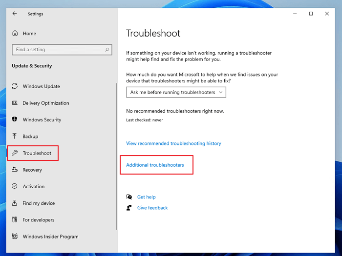 additional troubleshoots