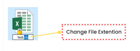 rename file extension to repair corrupted excel file