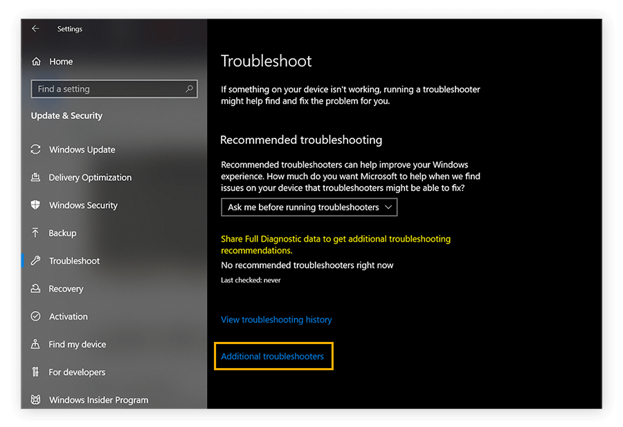 additional troubleshoots