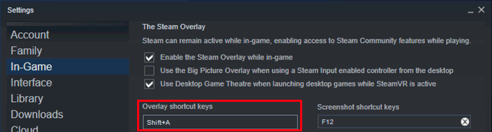 enable steam overlay