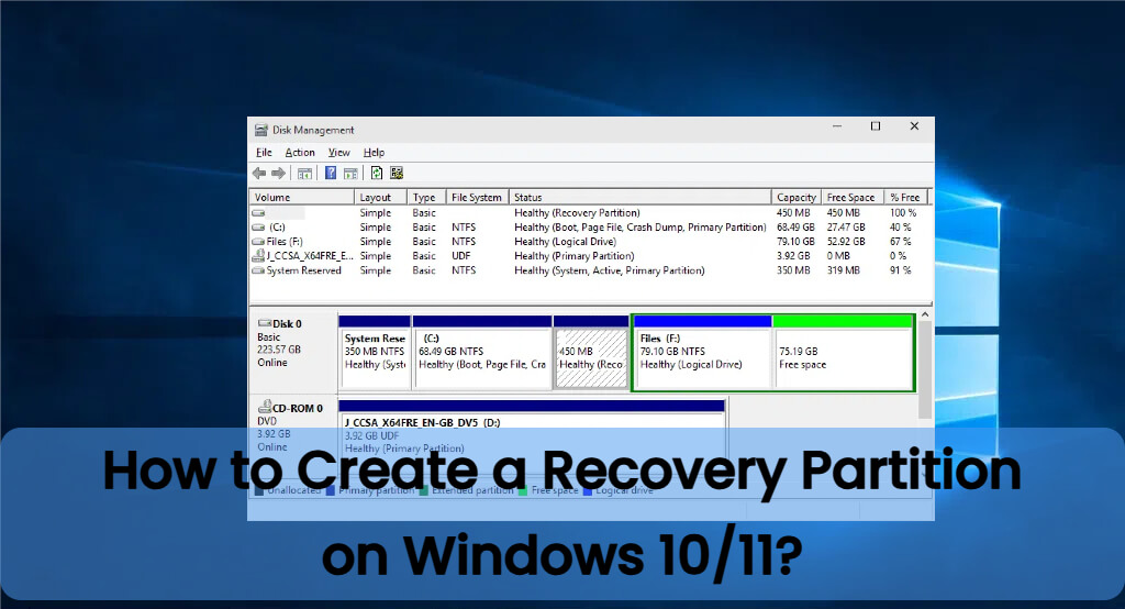 create windows 10 recovery partition