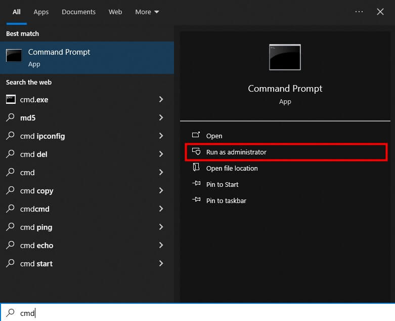 run command prompt as administrator