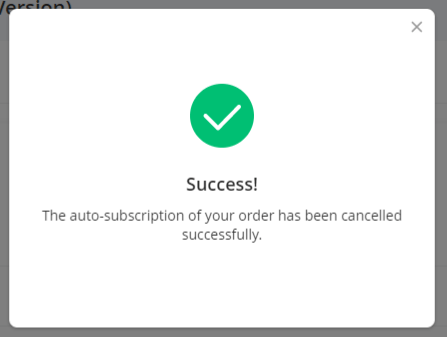 Successful Cancel Subscription