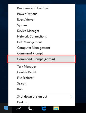 run Command Prompt in Windows 8.1 and 10