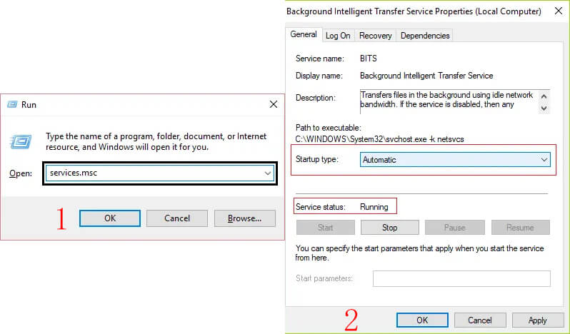 Restart Background Intelligent Transfer Services