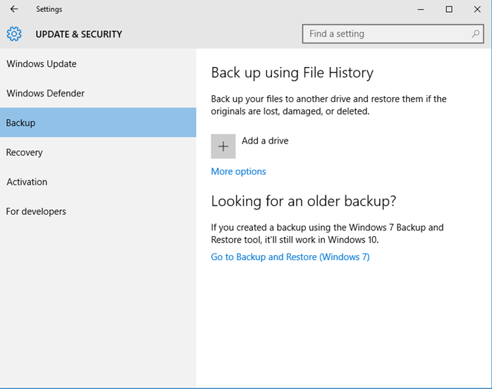 enable file history