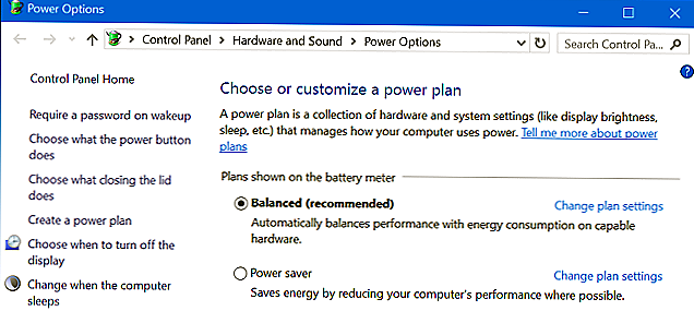 balanced power settings