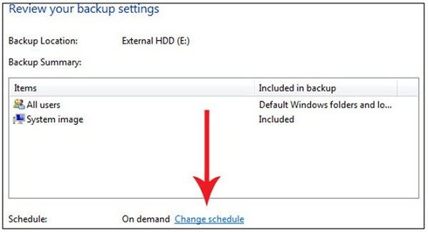 change schedule