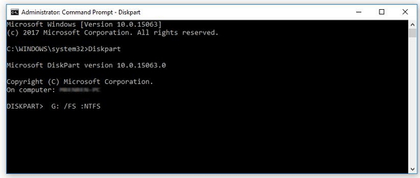 format hard drive with cmd