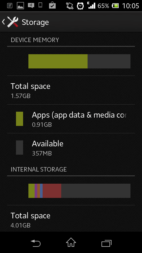 check android phone storage