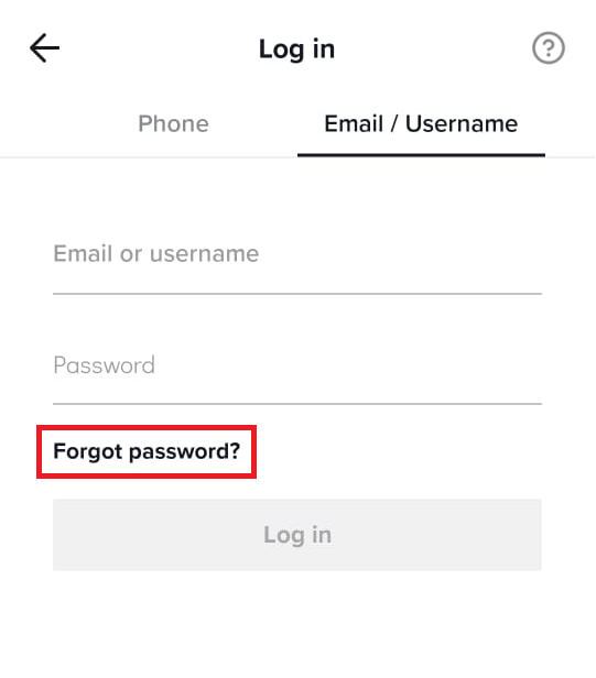 click forgot password