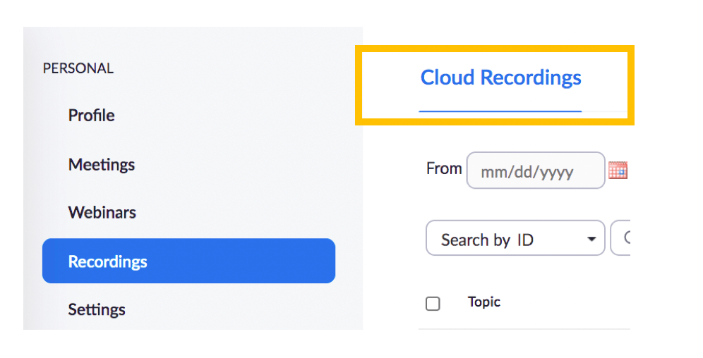 cloud recordings zoom