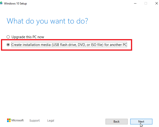 create installation meida for pc