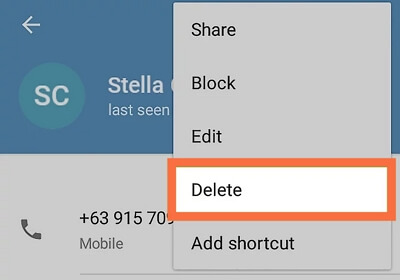delete contacts android