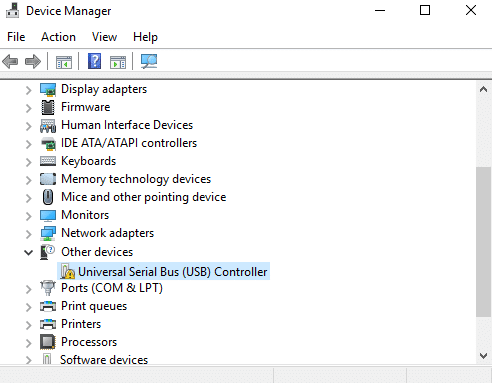device manager universal serial bus controller