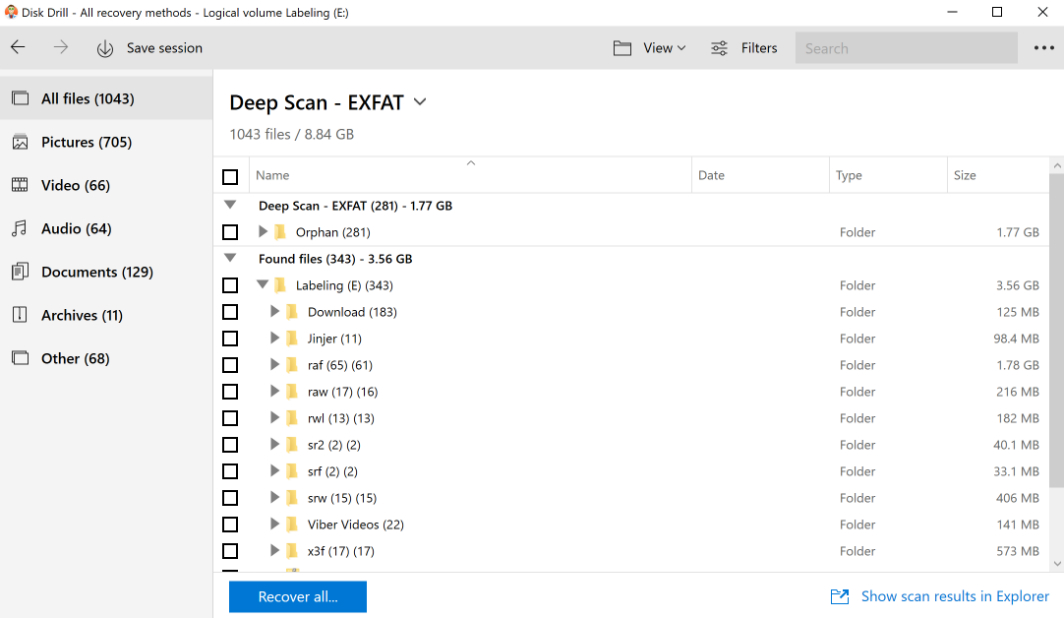 disk drill free sd card recovery interface