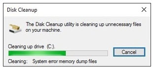 disk cleanup clear temp files