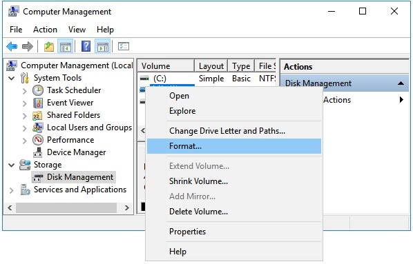 disk-management-format