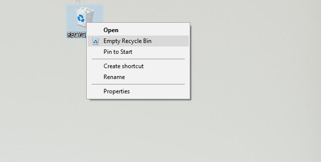 empty recycle bin