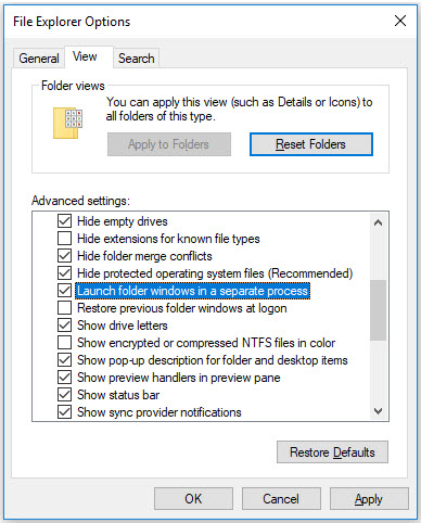 launch folder windows in a separate process