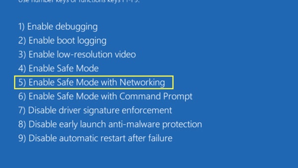 enable safe mode with networking