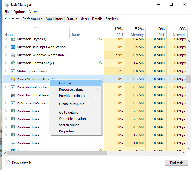 end task in task manager