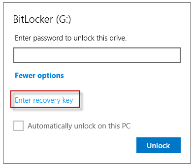 enter recovery key