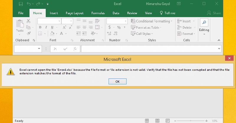 excel cannot open file