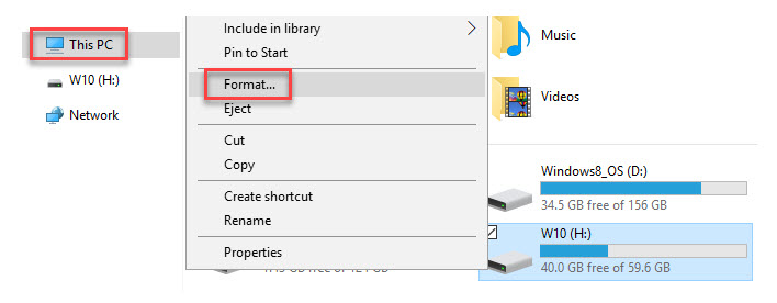 format usb drive with file explorer