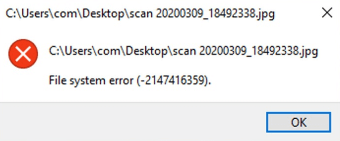 file system error