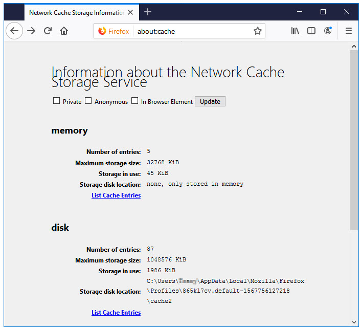 network cache storage service