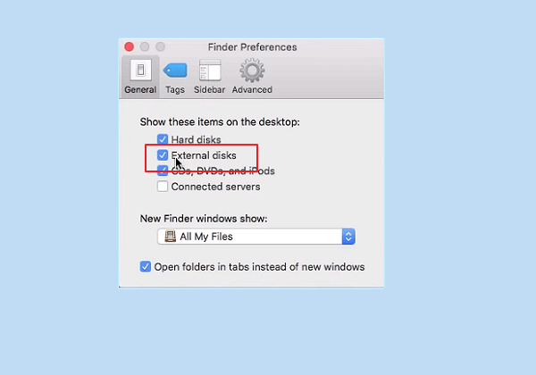usb drive not showing in finder