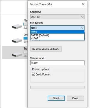 how to format SD card on pc