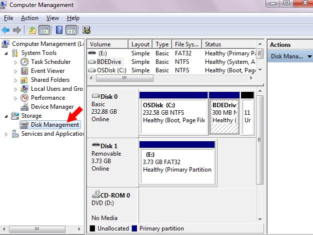 format usb with disk management
