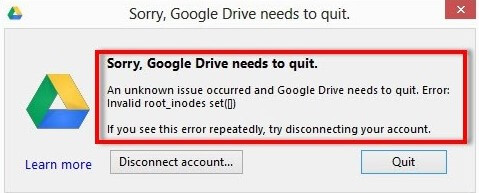 google drive needs to quit