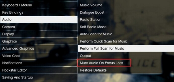 gta mute audio on focus loss