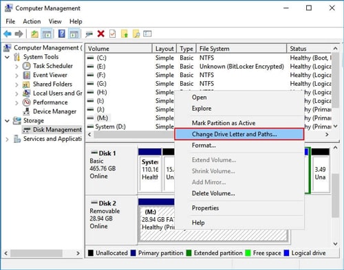 how to change sd card drive letter