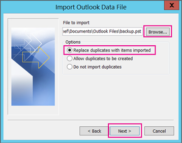 import outlook data file