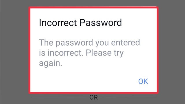 incorrect login password mac