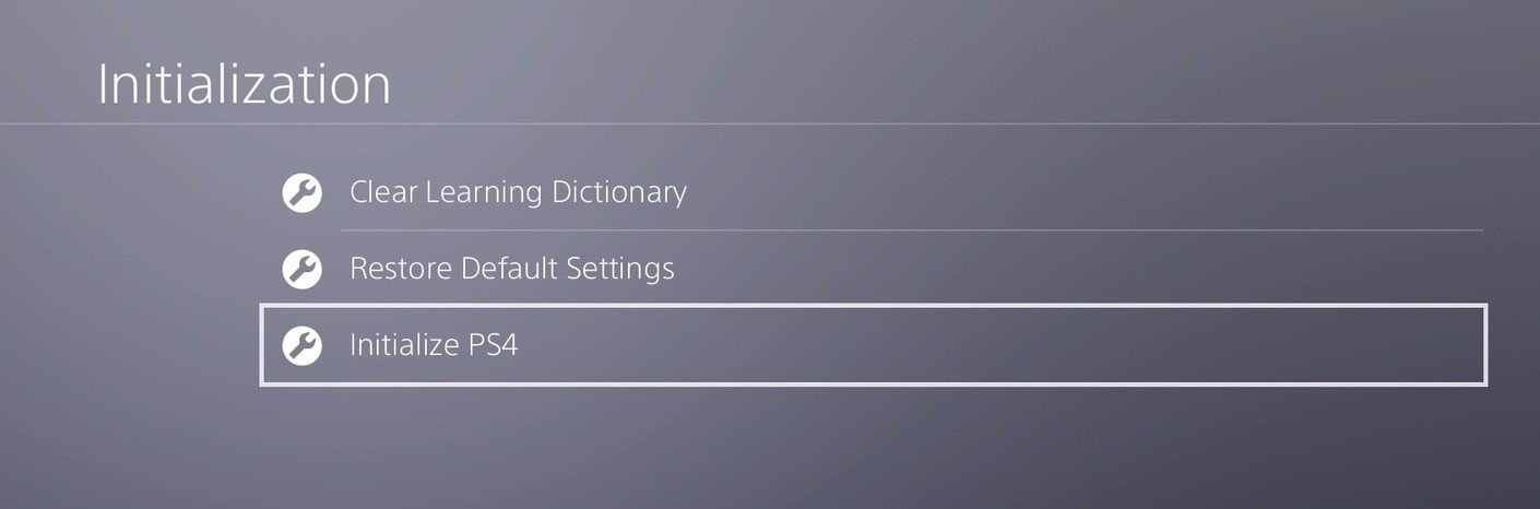 initialize ps4 settings