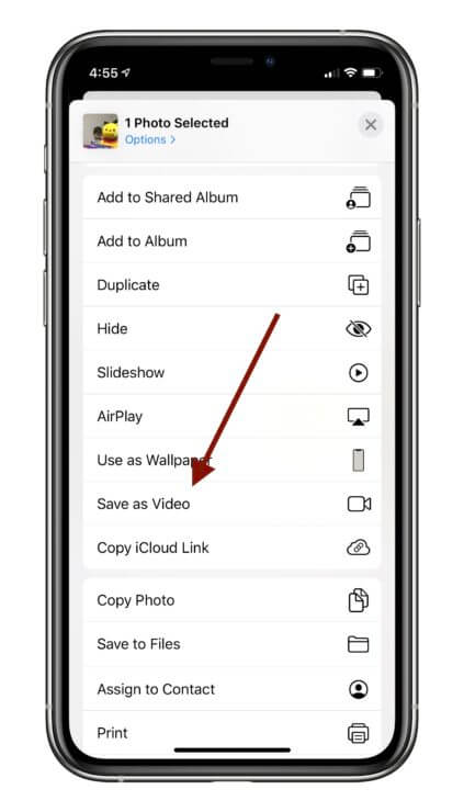ios save as- video