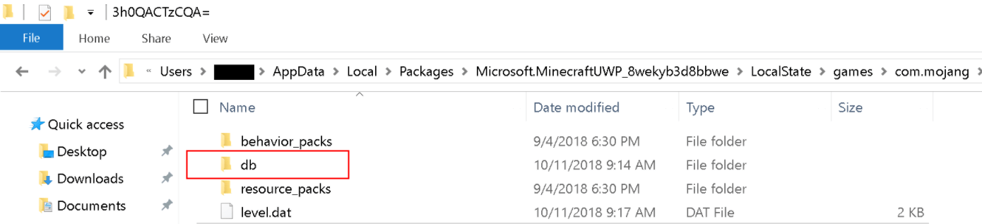 minecraft db folder