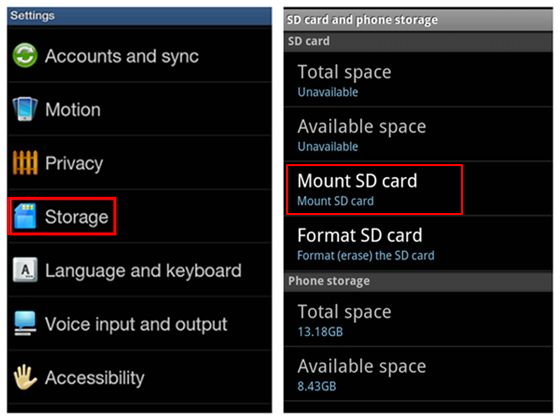 Mount SD Card