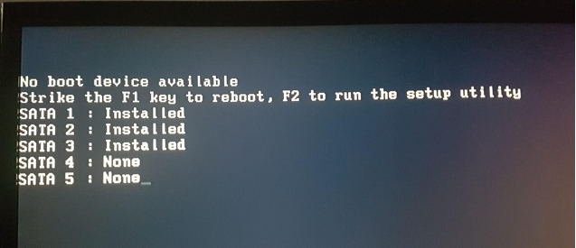 no boot device available