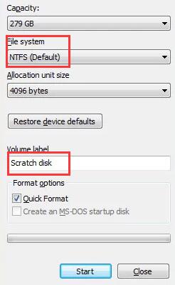 format hard drive with disk management