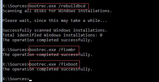 rebuild cmd to fix windows 10 automatic repair loop